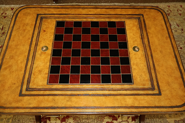 Drexel Heritage Regency Style Leather And Mahogany Game Table | eBay