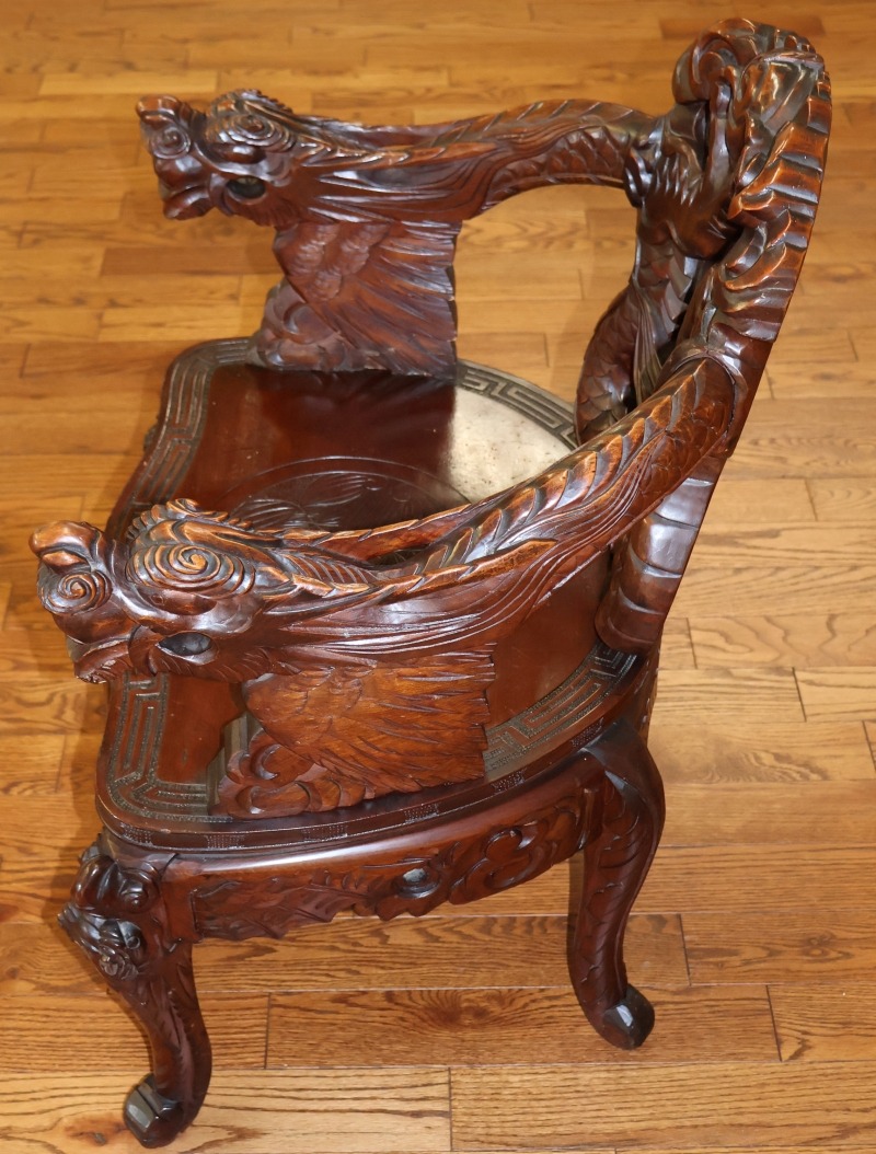 Antique Late 19th Century Meiji Japanese Dragon Carved Chair | eBay