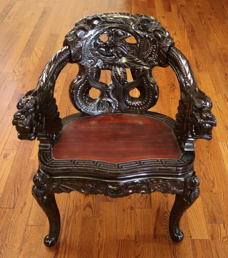 サロンチェア　大正時代　Japanese　antique　chair Antique Late 19th Century Meiji Japanese Dragon Carved Chair | eBay