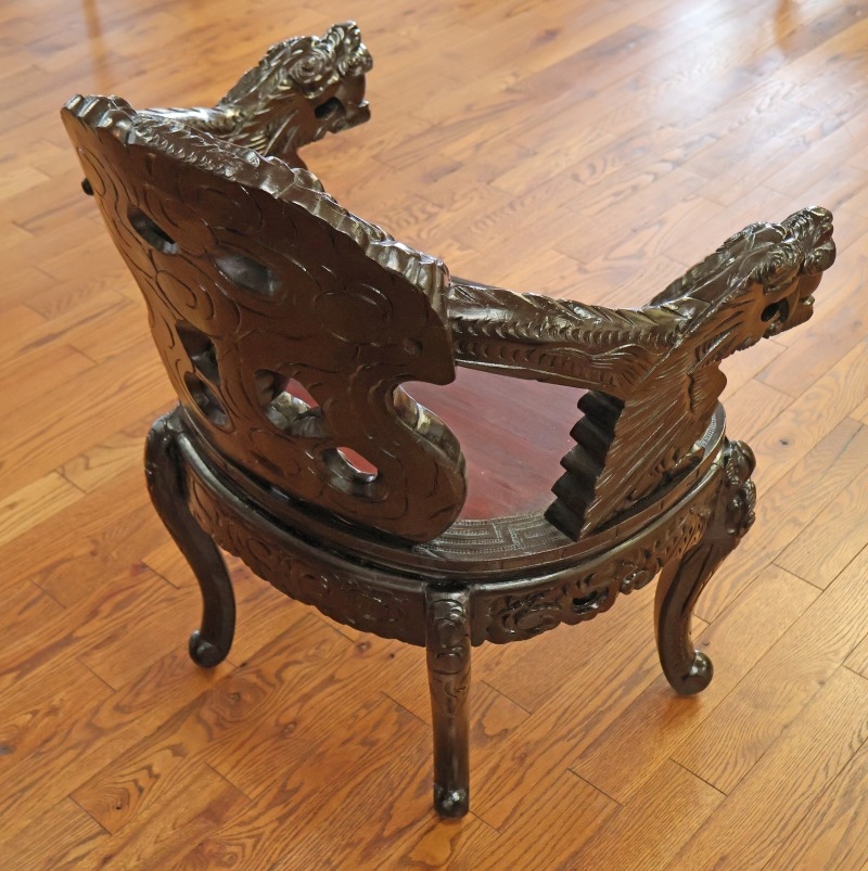Antique Late 19th Century Meiji Japanese Dragon Carved Chair | eBay