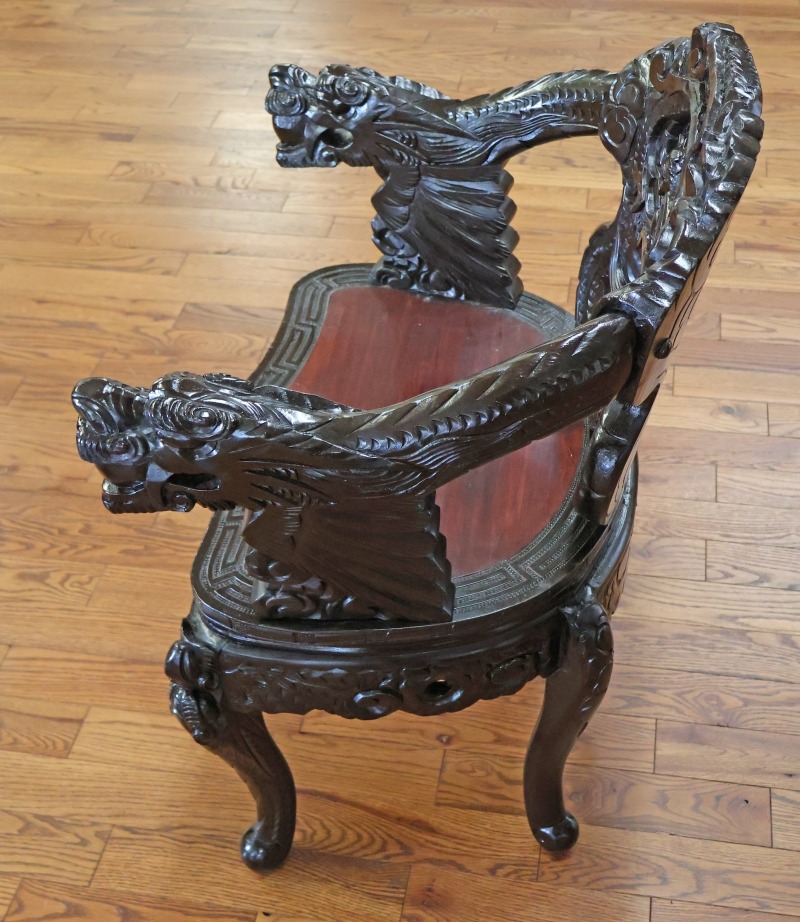 Antique Late 19th Century Meiji Japanese Dragon Carved Chair | eBay