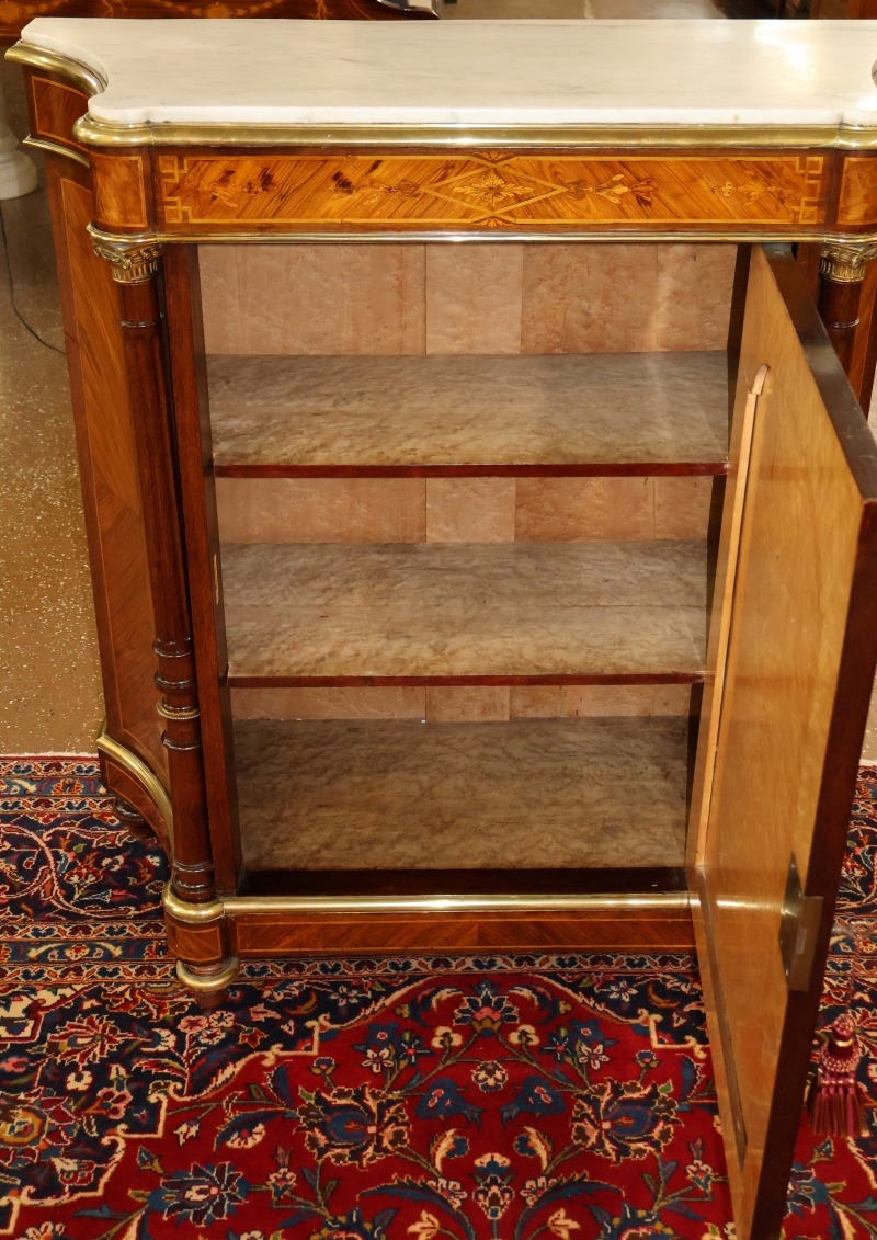 Late 19th Century French Napoleon III Marble Top Inlaid Server