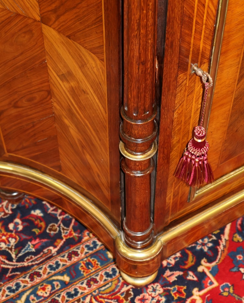 Late 19th Century French Napoleon III Marble Top Inlaid Server