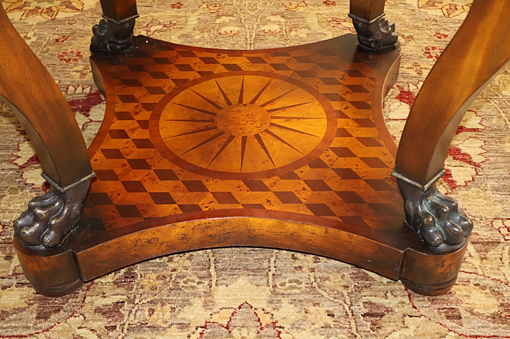 Vintage Theodore Alexander Bronze Mounted Burled Walnut Inlaid