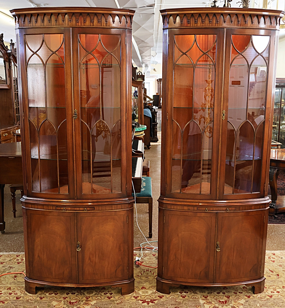 Pair of English Bevan Funnell Reprodux Mahogany Chippendale
