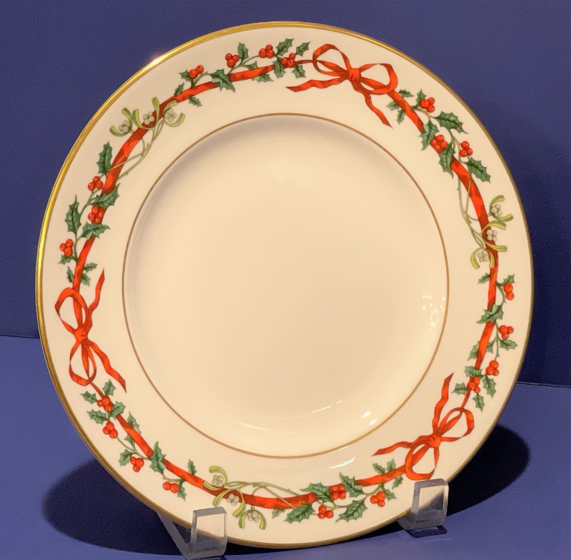 【 WORCESTER】HOLLY RIBBONS　ガトープレート Royal Worcester Holly Ribbons Salad Plate 8
