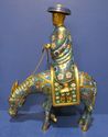 Vintage Chinese Cloisonne Pair of Horses w Riders