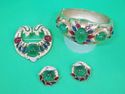 Vintage Trifari Jewels of India Parure Bracelet Pi