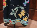 Vintage Leonard 1970s  Dress Black w Birds & Flora