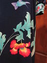 Vintage Leonard 1970s  Dress Black w Birds & Flora