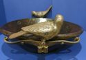 Jan Barboglio Wooden Bowl 17" w  Iron Metal Bird H