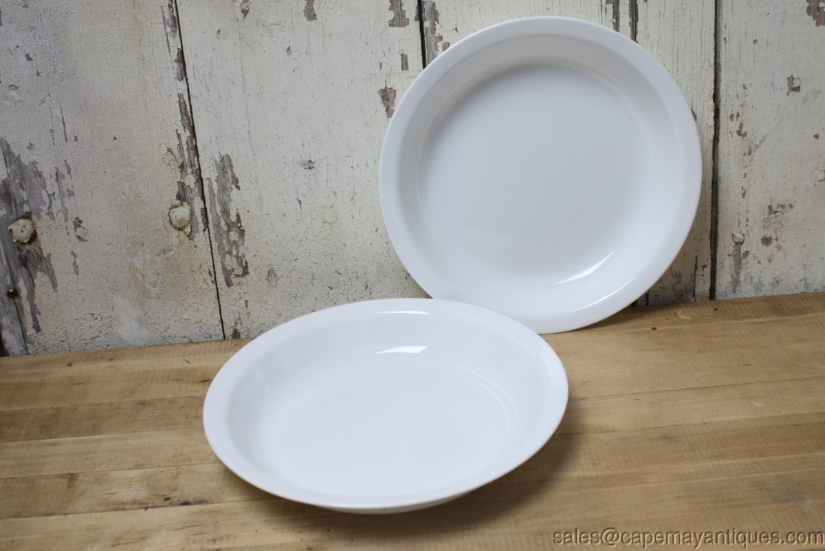 2 White Corelle Pie Baking Plates Pans Dish Microwave Safe Quiche