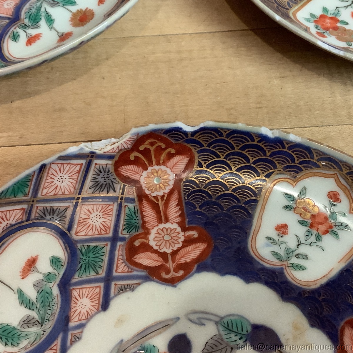 専用ページです　Vintage Plate 2枚 11 Vintage Asian Plates 2 Patterns Signed Backs Blue Orange