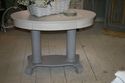 Antique Empire Accent Table Hand Painted White Gra