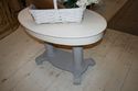 Antique Empire Accent Table Hand Painted White Gra