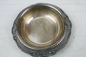 Silver Plate Deep Round Bowl Folded Pierced Rim Sc