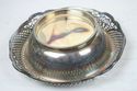 Silver Plate Deep Round Bowl Folded Pierced Rim Sc