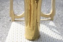 Brass Asian Flower Dragon Etched Vase Large Ruffle