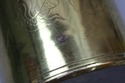 Brass Asian Flower Dragon Etched Vase Large Ruffle