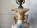 Antique Victorian Porcelain Bisque Lamp Hand Paint