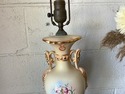 Antique Victorian Porcelain Bisque Lamp Hand Paint