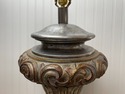 Vintage Ornate Ceramic Italian Lamp Silver Leaf Go