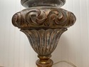 Vintage Ornate Ceramic Italian Lamp Silver Leaf Go