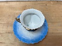 Blue White Gold Diminutive Teacup and Saucer Set D