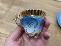 Blue White Gold Diminutive Teacup and Saucer Set D