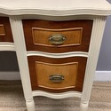 Vintage Painted French Desk Creamy Beige Wood Tone