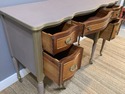 Vintage Painted French Desk Wood Tones w Dusty Mau