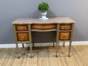 Vintage Painted French Desk Wood Tones w Dusty Mau