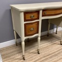 Vintage Painted French Desk Creamy Beige Wood Tone