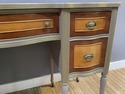 Vintage Painted French Desk Wood Tones w Dusty Mau