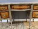 Vintage Painted French Desk Wood Tones w Dusty Mau