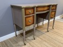 Vintage Painted French Desk Wood Tones w Dusty Mau