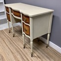 Vintage Painted French Desk Creamy Beige Wood Tone