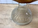 Vintage Clear Glass Oil Lamp Ribbed or Fluted Colu