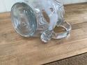 Art Glass Hand Blown Pitcher Clear w White Glass A