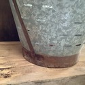 Olive Bucket Galvanized Metal Double Handles Rusty