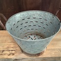 Olive Bucket Galvanized Metal Double Handles Rusty