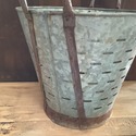 Vintage Olive Bucket Galvanized Metal Farm House D