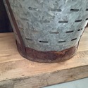 Vintage Olive Bucket Galvanized Metal Farm House D