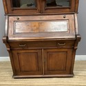 Antique Federal Bookcase Secretary Cabinet Burled 