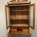 Antique Federal Bookcase Secretary Cabinet Burled 