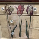Antique Cowan Large Wood Dresser Tulip Flowers Dec