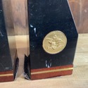 Anheuser Busch Marble Bookends Limited Edition Gol