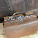 Vintage Brown Hardcase Travel or Train Bag Leather