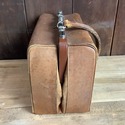 Vintage Brown Hardcase Travel or Train Bag Leather