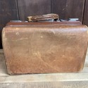 Vintage Brown Hardcase Travel or Train Bag Leather